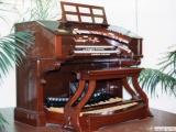 The refurbished 2 manual console ready for the  opening concert at Karrinyup Commuity Centre